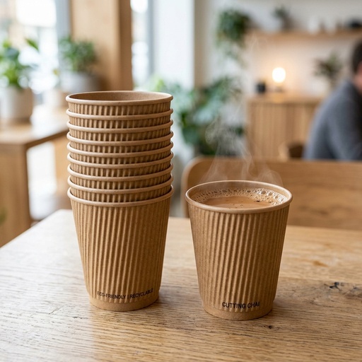 Eco-Friendly Paper Ripple Cups (10 Pcs)